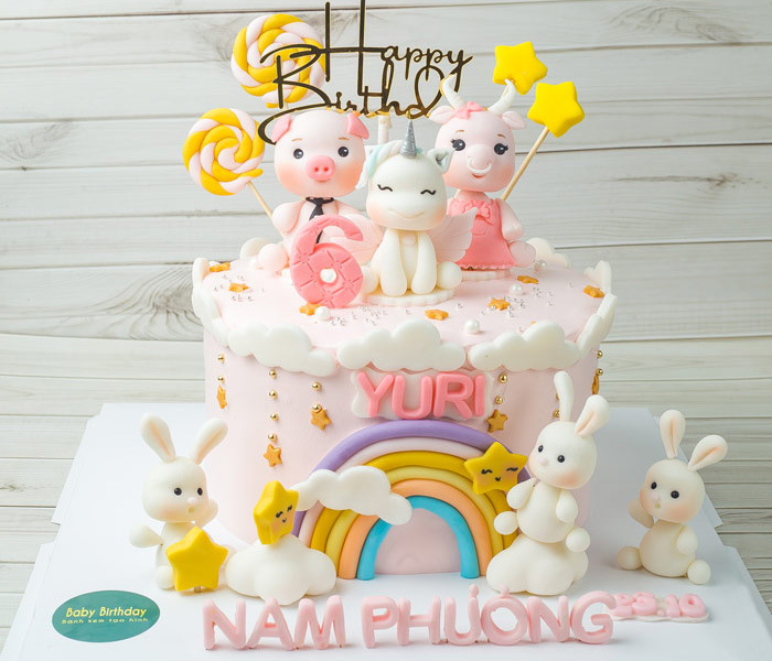 Bánh sinh nhật tạo hình 3D con chuột tuổi tí công chúa dễ thương tặng bé gái   Bánh Kem Ngộ Nghĩnh